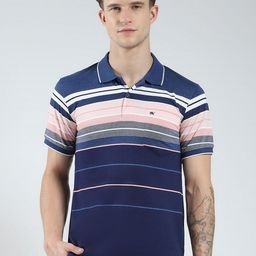 Monte Carlo Striped Polo Collar Cotton T-shirt-image-6