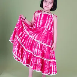 Bugandbees Tie and Dye Print Fit & Flare Maxi Dress-image-19
