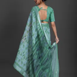 NIRMAL CREATION Abstract Printed Zari Saree image 3