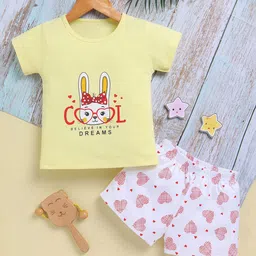 Toonyport Girls Printed Round Neck Pure Cotton T-Shirt With Shorts-image-86