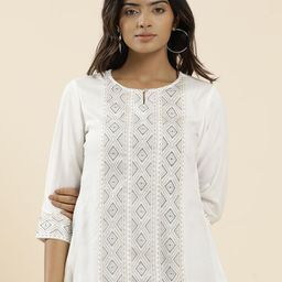 Jaipur Kurti Keyhole Neck Top-image-65