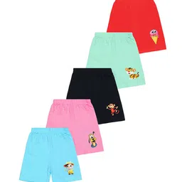 MM Impex Unisex Kids Pack Of 5 Animal Printed Running Shorts-1