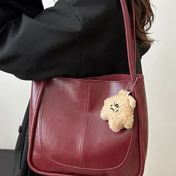 LULU & SKY PU Oversized Structured Shoulder Bag with Applique image 3