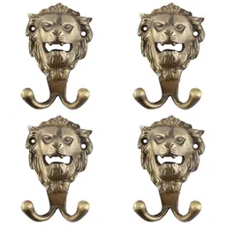 IndianShelf 4 Piece Iron Lion Wall Mounted Hooks Door Hangers for Clothes-picture-1