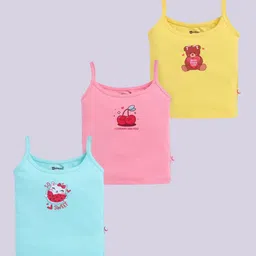 MooNKids Infants Pack Of 3 Printed Pure Cotton Vests R1-MK_Slip_3 p.blu ylw pnk-image-83