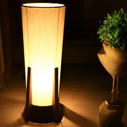 Creation India Craft Brown Wood Square Table Lamp-32
