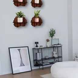 OLIVE TREE Brown 4 Pieces Planter Stand Wall Shelves-image-78