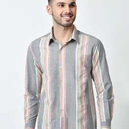 OTIRA Striped Standard Fit Casual Shirt-picture-17