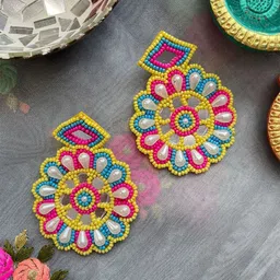 ISHKAARA Beaded Classic Drop Earrings-27