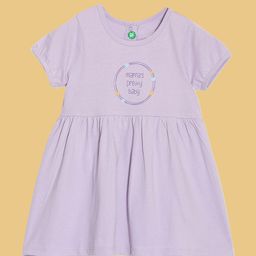 YK Organic Girls Fit & Flare Round Neck Short Sleeves Dress-image-81