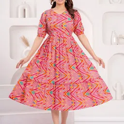 ANUOM Women Abstract Print V_ Neck Maternity Maxi Dress-picture-23