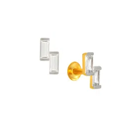 BHIMA 22K BIS Hallmark 916 Purity Yellow Gold Stone Bar Stud Earring image 5
