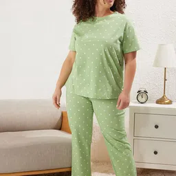 Trendyol Printed Pure Cotton Night suit-image-82