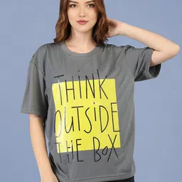 Mast & Harbour Women Typography Printed Drop-Shoulder Sleeves T-shirt-picture-12