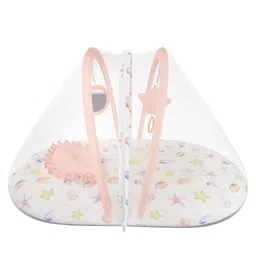 Fancy Fluff Girls Pack of 2White & Pink Printed Organic Cotton Baby Bed Sets-12