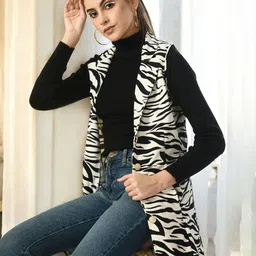 BAESD Women Printed Longline Shrug-14