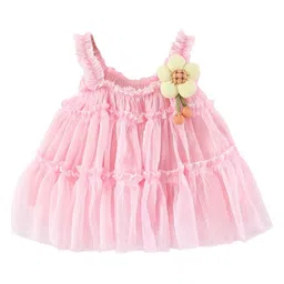 StyleCast x Revolte Girl's Square Neck Layered A-Line Knee Length Dress-image-45