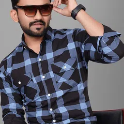 Metronaut Men Regular Fit Spread Collar Buffalo Checked Casual Shirt-image-129