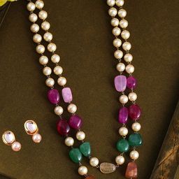 Anouk Gold Plated Layered Pearls Beaded Jewelry Set-10