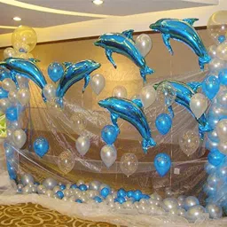 Printed Kids Dolphin/ Fish Shape /Shark Foil and Transparent Balloons for Aqua Theme Balloon-image-30
