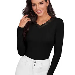 unianta Women Ribbed V-Neck Fitted Top-picture-40