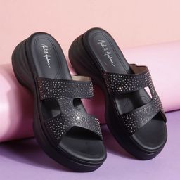 Mast & Harbour Women Embellished Platform Sandals-image-62