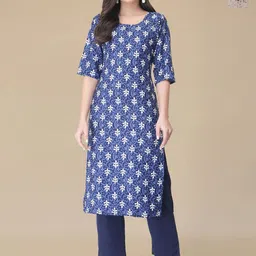 Moda Rapido Women Floral Printed Regular Kurta with Trousers-image-56