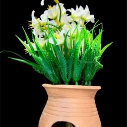 AQUARIUM AND HOME DECOR 9" WHITE ARTIFICIAL PLANT FOR CICHILID CENTER Aquarium Plant Anchor-16