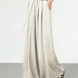 kotty Women Relaxed White Viscose Rayon Trousers-picture-40