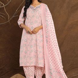 COTTONS DAILY Women Floral Pure Cotton With Dupatta-picture-50