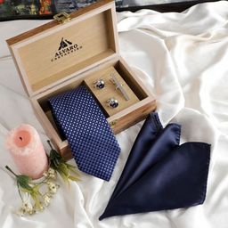 Alvaro Castagnino Men Accessory Gift Set of Tie Cufflinks Pocket Square-image-66