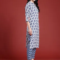 Anouk Ethnic Motifs Printed Regular Kurta with Trousers & With Dupatta image 5