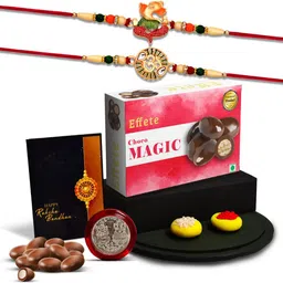 DeoDap Unisex 4 Pieces Thread Rakhi Gift Set-image-59