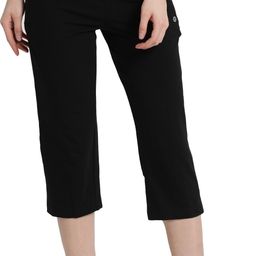 enamor E018 Mid-Rise Straight Leg Women Black Capri-picture-44