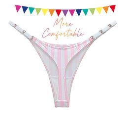 UR HIGHER SELF Low Rise Bikini Briefs PinkVS5 G String Pink Stripe-picture-8
