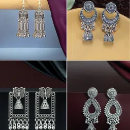 PRIVIU Floral Chandbalis Earrings-34