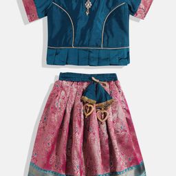 Sangria Girls Woven Design Silk Lehenga With Choli-image-65