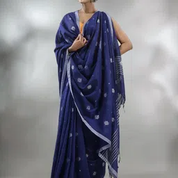 Ruuprekha Floral Pure Cotton Khadi Saree-52