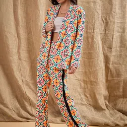 SASSAFRAS Geometrical Printed Open Front Blazer image 2