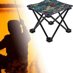 Deoxys Black & Green Printed Foldable Camping Stool-28