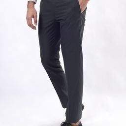 Greenfibre Men Slim Fit Mid-Rise Flat-Front Formal Trousers-image-54
