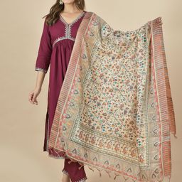 LA FEMINAE Ethnic Motifs Printed Kalamkari Dupatta-57