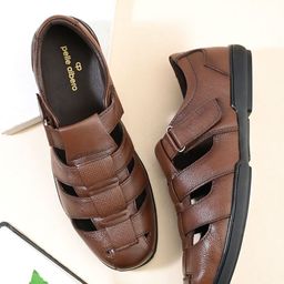 pelle albero Men Woven Design Leather Espadrilles-picture-43