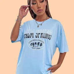 Christy World Typography Printed Round Neck Drop-Shoulder Sleeves Oversized T-shirt-picture-25
