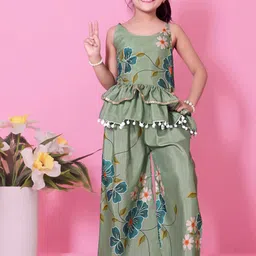 BAESD Girls Floral Printed Round Neck A-Line Top With Palazzos-image-48