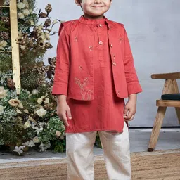 Vivedkids Boys Regular Pure Cotton Kurta with Trousers-image-71