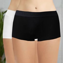 Heelium Pack Of 2 Anti Bacterial Boy Short Brief DUP-P2-W-BoyShort-BLK-WHT-S-picture-5