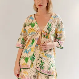NOIB Women Floral Printed High-Rise Shorts-image-86