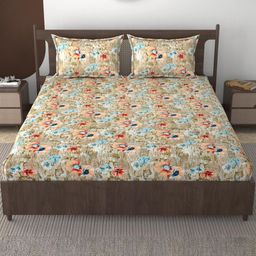 FURNOFY Floral Superfine Queen Bedsheets-image-49