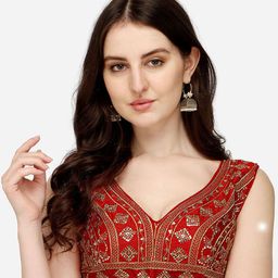 HERE&NOW Embroidered Sleeveless Saree Blouse-image-70